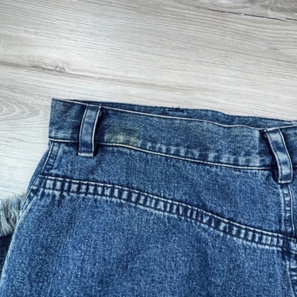Denim Midi Pencil Skirt - Dark Blue - Picture 9 of 10